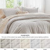 Striped Tufted Embroidery Duvet Cover Set