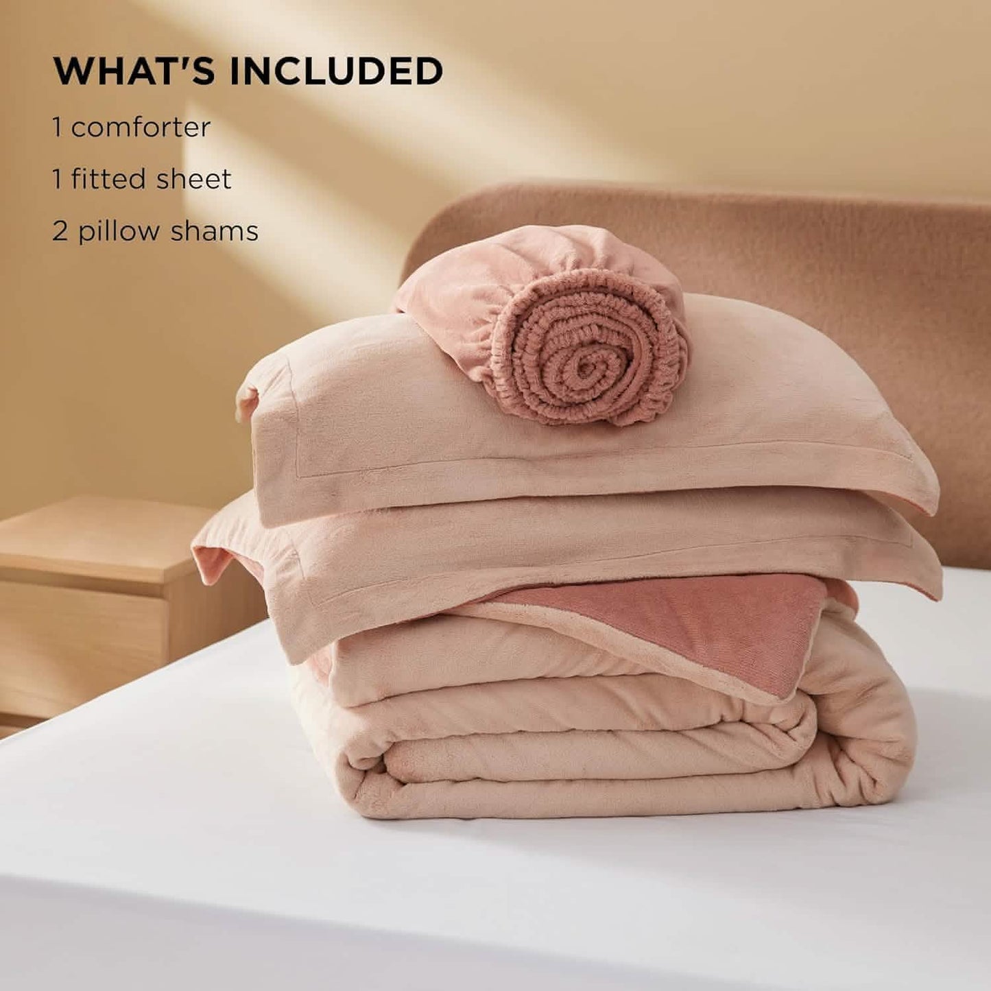 Puffy Flannel Fleece Comforter Set