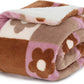 Printed Throw Sherpa Blanket flower Checkboard