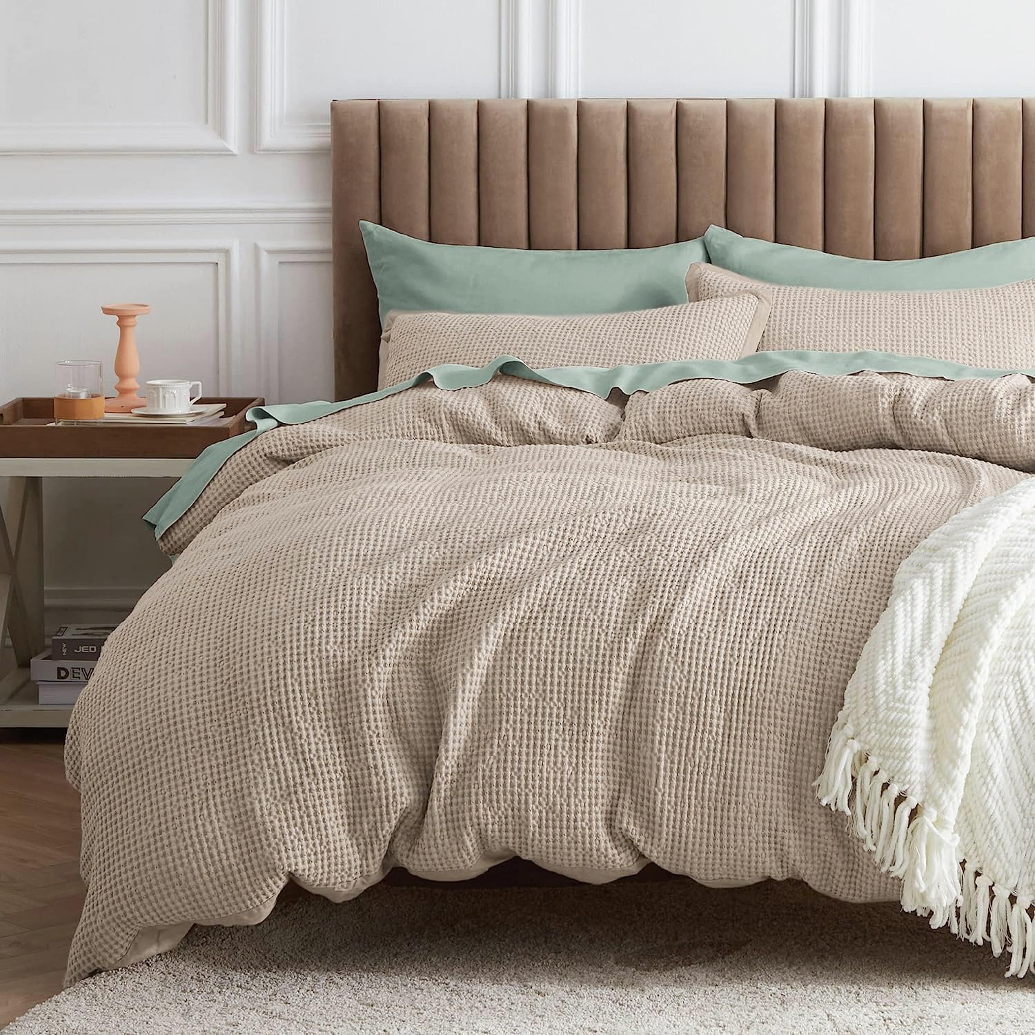 Cotton Waffle Weave Comforter Set