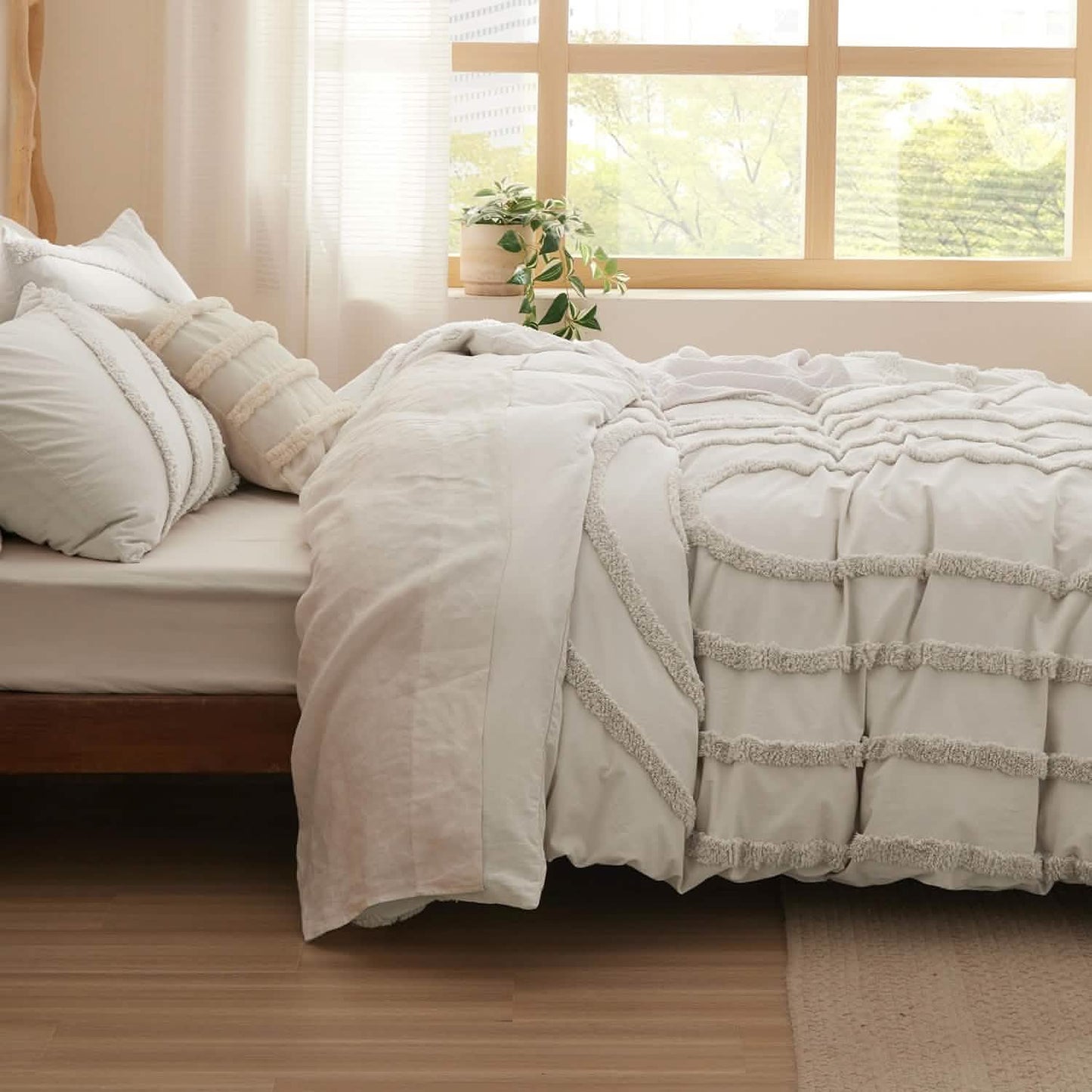 GentleSoft™ 100% Cotton Tufted Duvet Cover Set