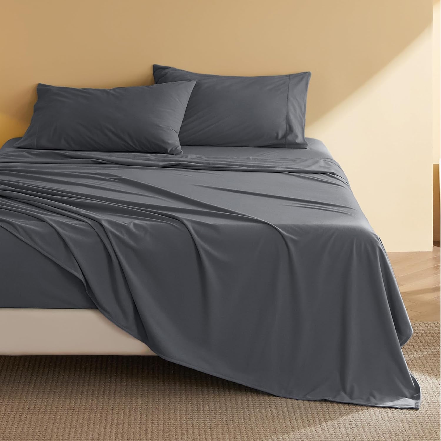 Bedsure Faux Cotton Flannel Sheet Set