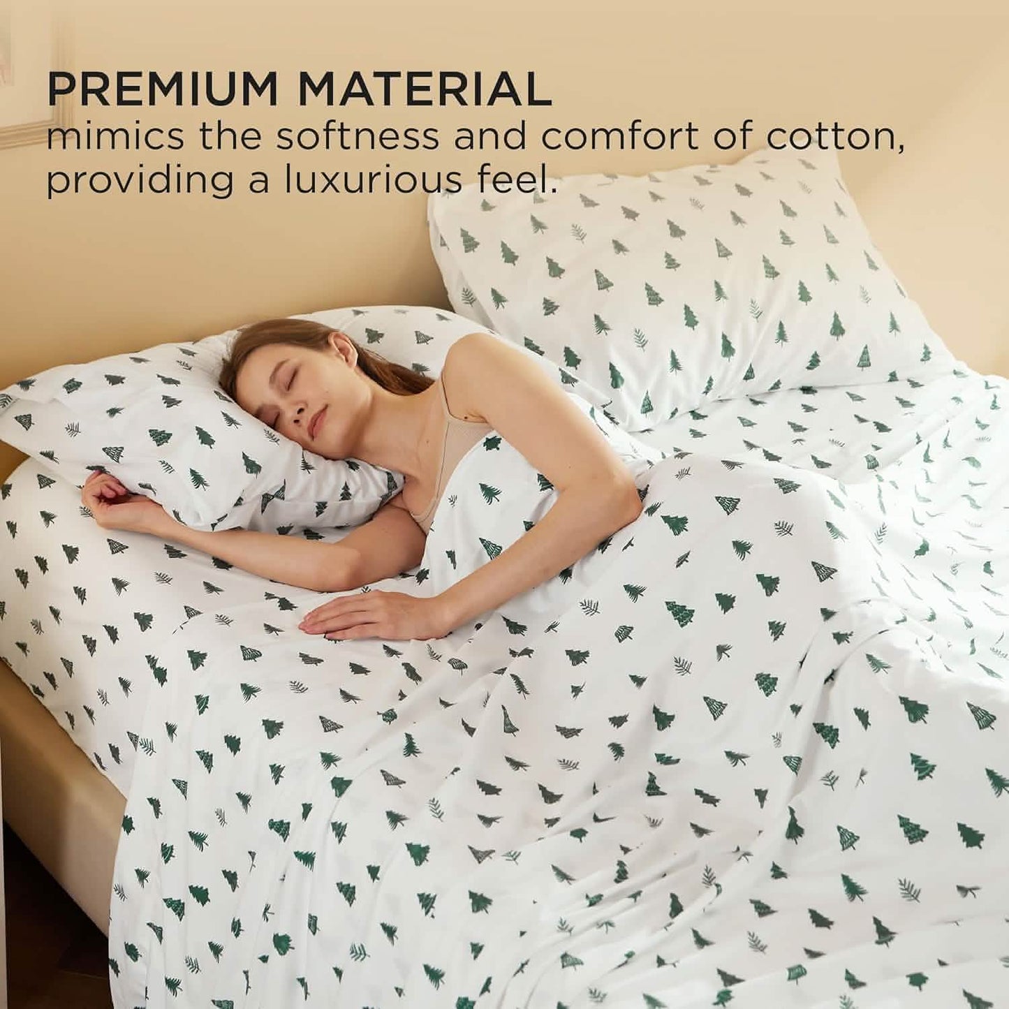 Faux Cotton Flannel Sheet Set Green