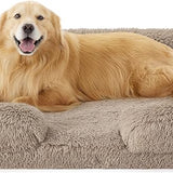 Orthopedic Long Faux Fur Flannel Dog Sofa