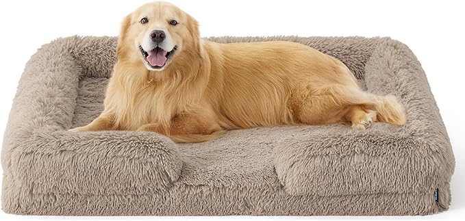 Orthopedic Long Faux Fur Flannel Dog Sofa