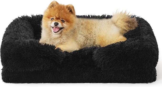 Orthopedic Long Faux Fur Flannel Dog Sofa