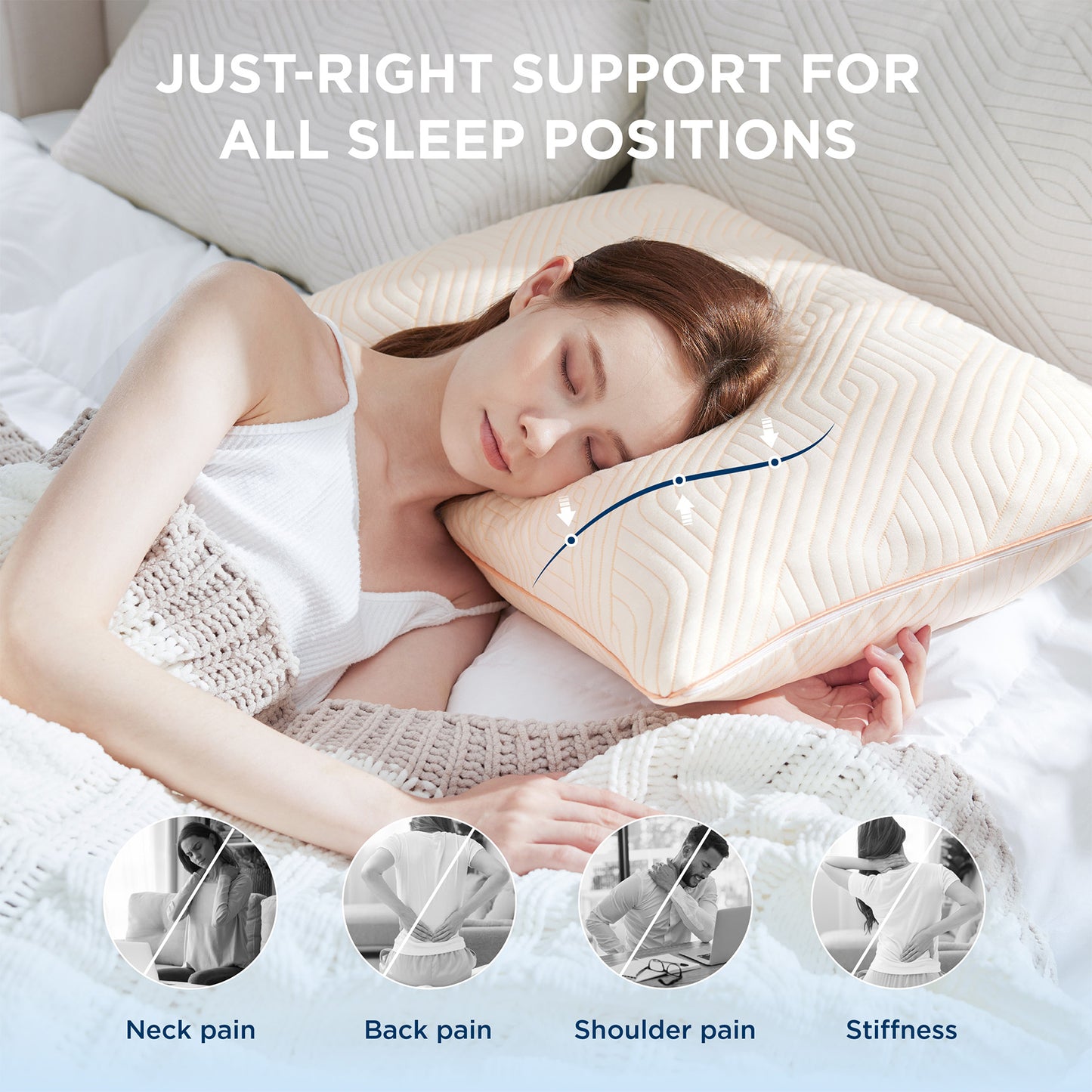 GentleSoft™ Adjustable Shredded Memory Foam Pillow 1PK