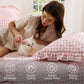Ruffled Cotton-Like Gingham Sheet Set