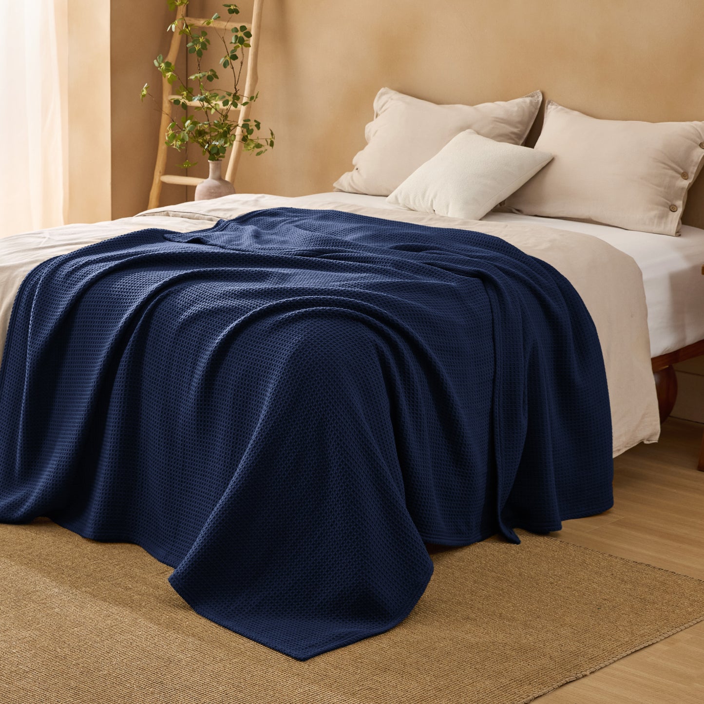 Pure Cutton Baske Weave Blanket