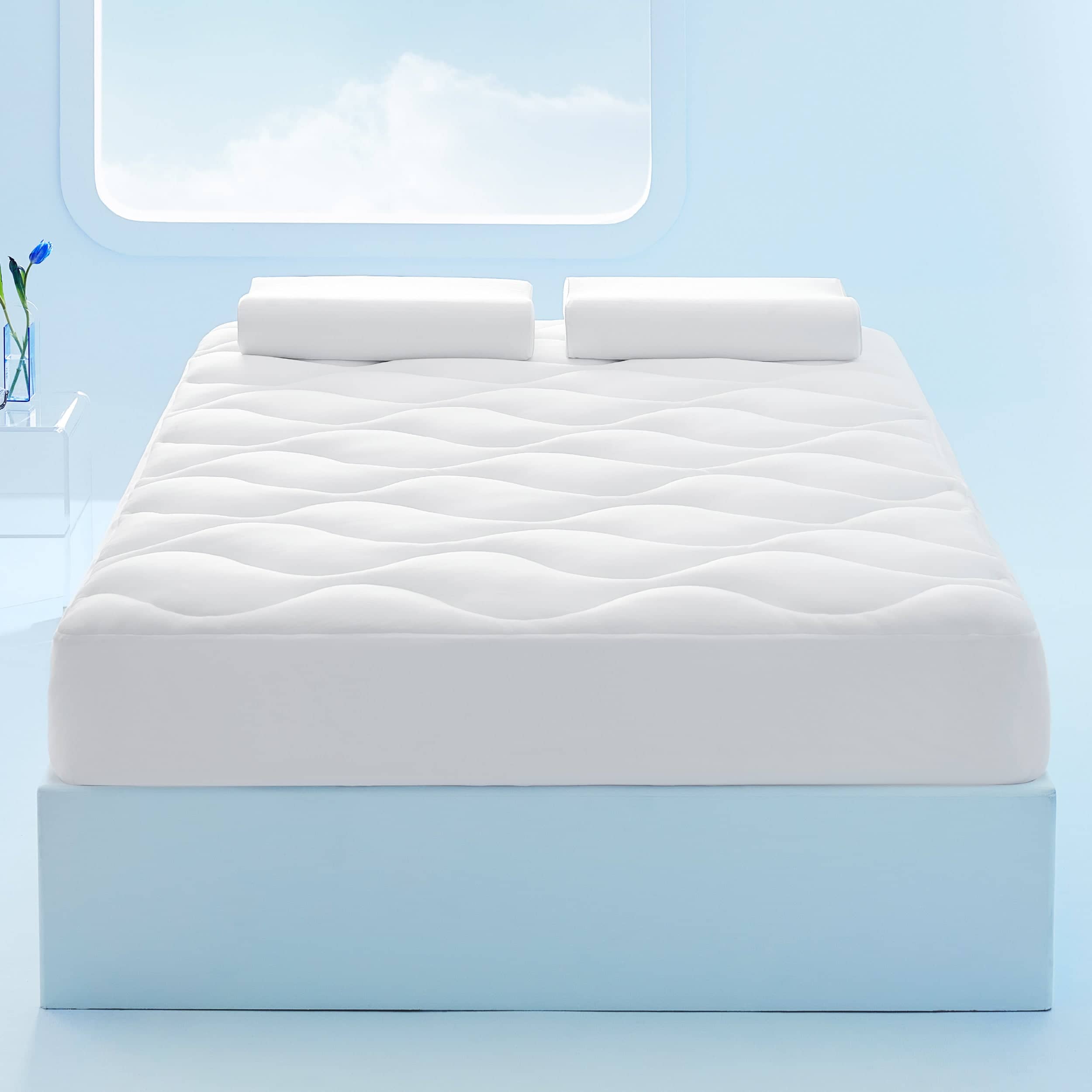 Bedsure Breescape Waterproof Cooling Mattress Pad with Quilted Fitted Cover