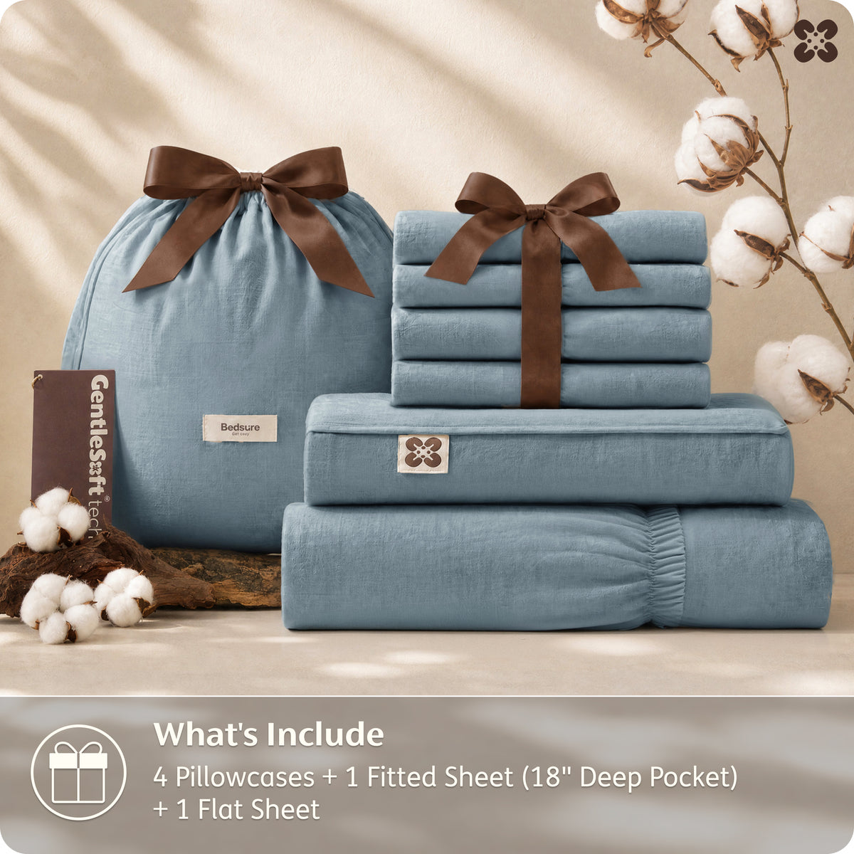 6-Piece Washed Cotton Sheet Set