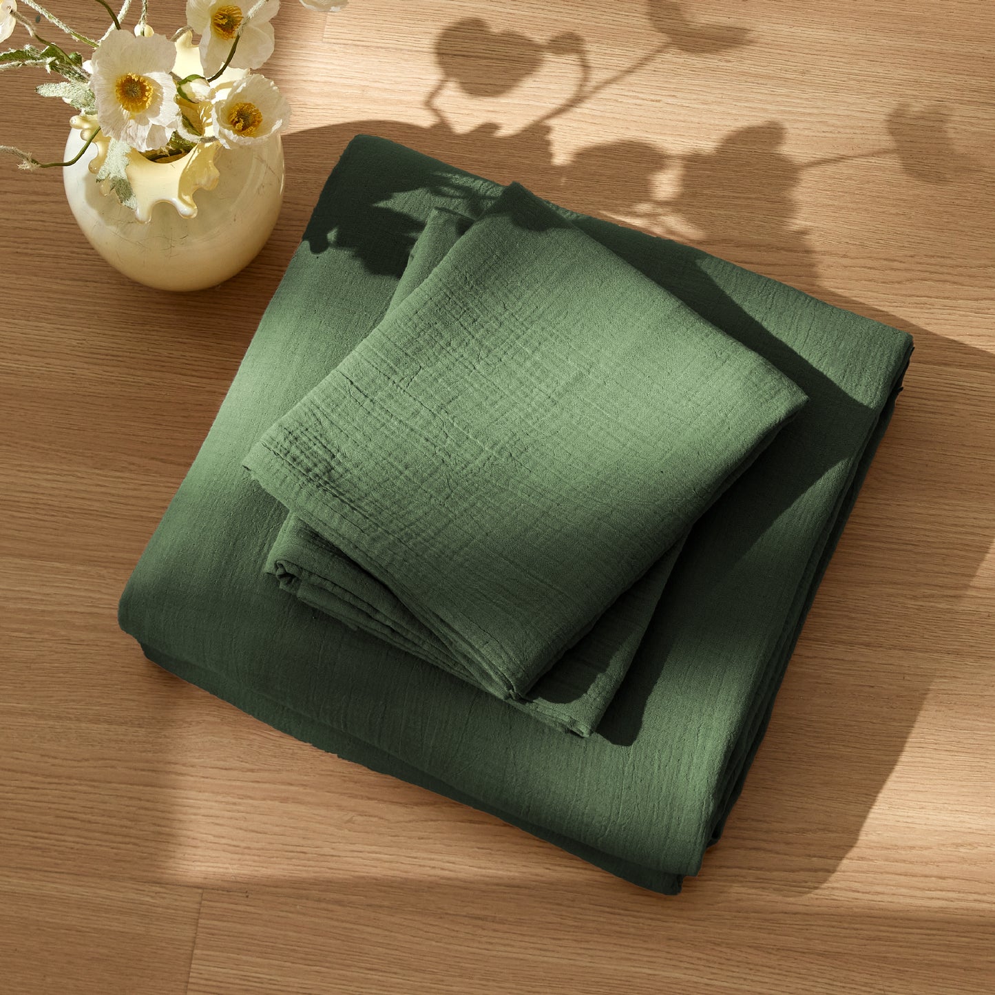 Rayon From Bamboo Cotton Muslin Duvet Cover Set