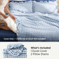 Ruffled Cotton-Like Gingham Duvet Cover Set