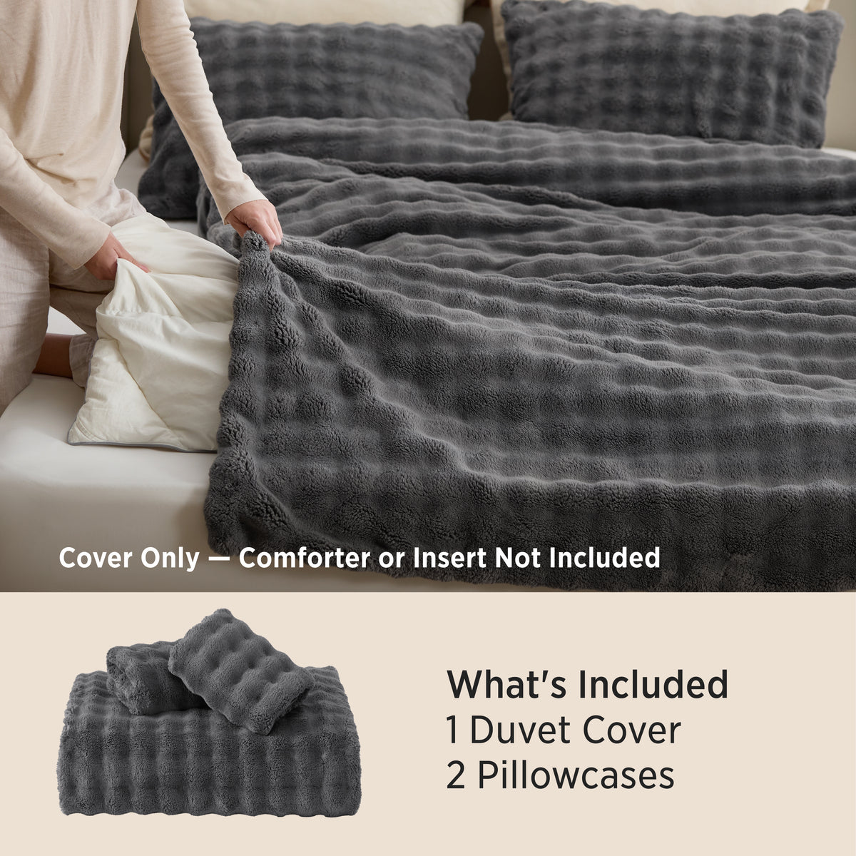 3D Cloud Bubble Flannel Duvet Cover