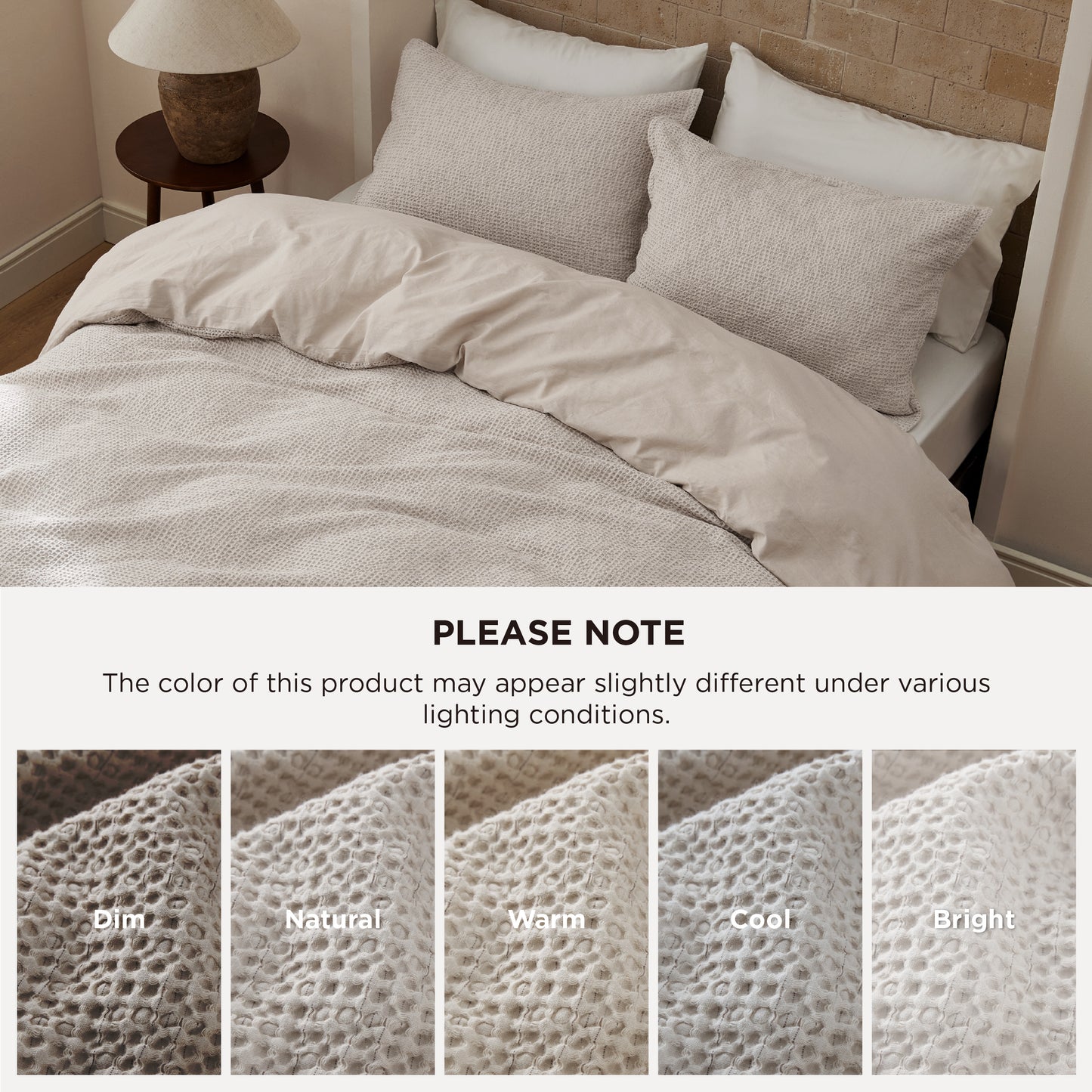 GentleSoft® Cotton Waffle Space-Dyed Duvet Cover Set