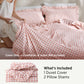Ruffled Cotton-Like Gingham Duvet Cover Set