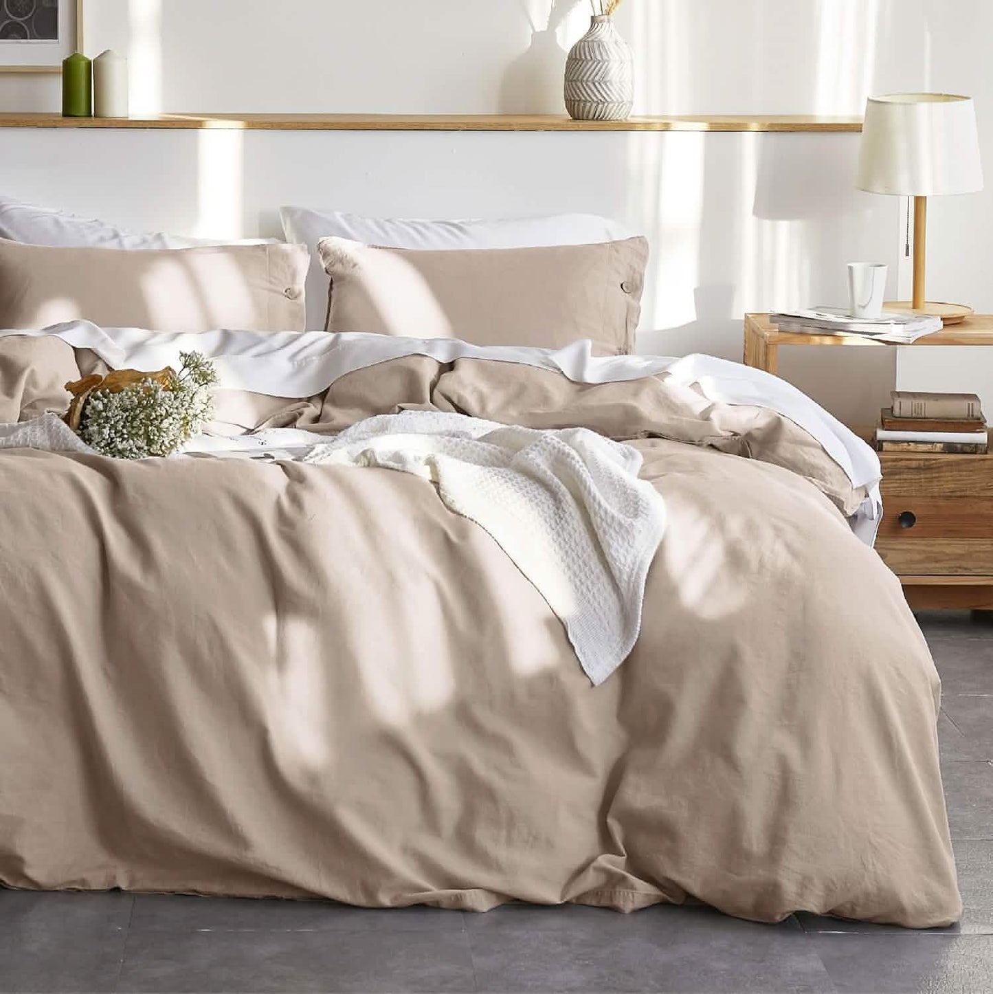 Cotton Linen Hybrid Duvet Cover Set