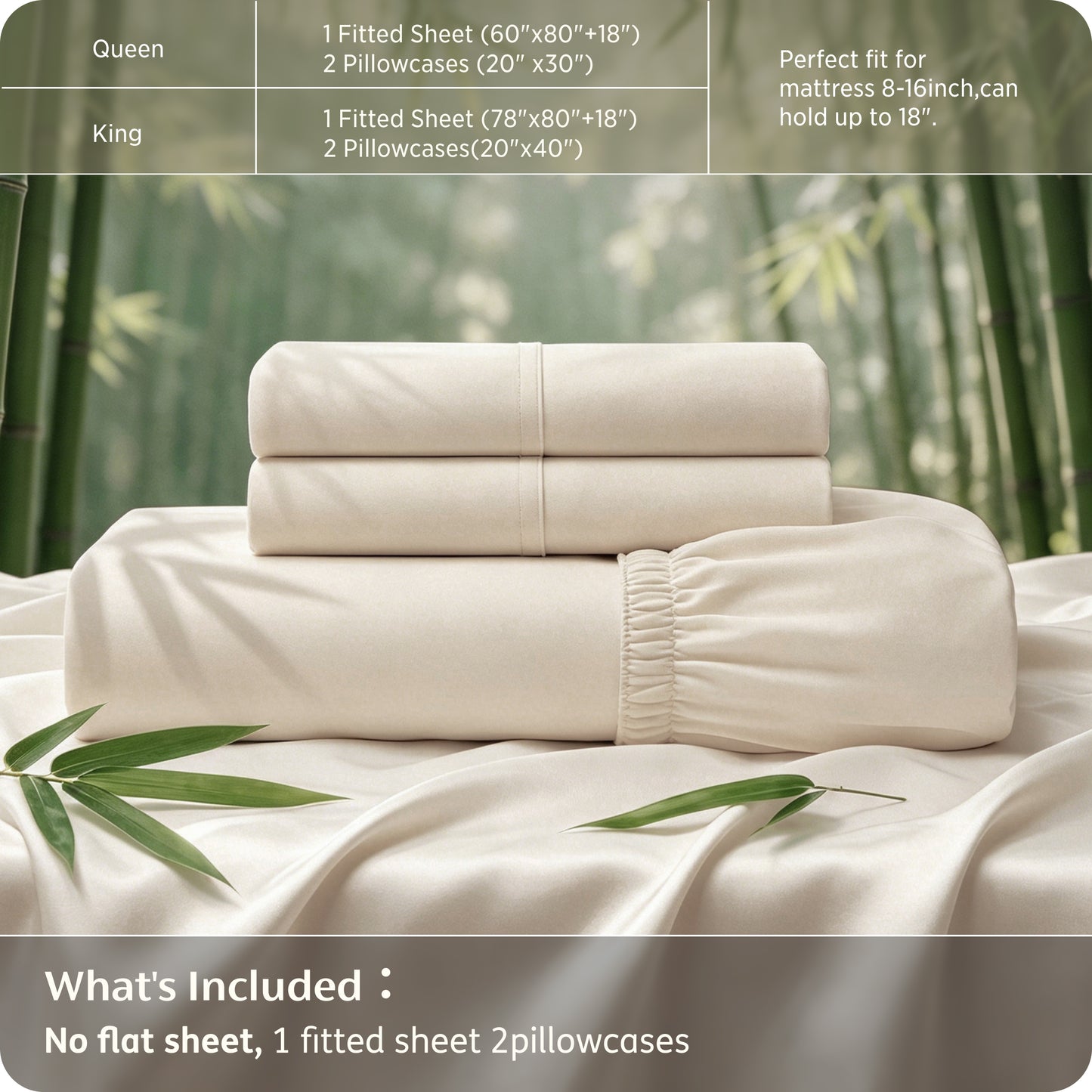PureWoven™ Organically Grown Bamboo Viscose Fitted Sheet Set