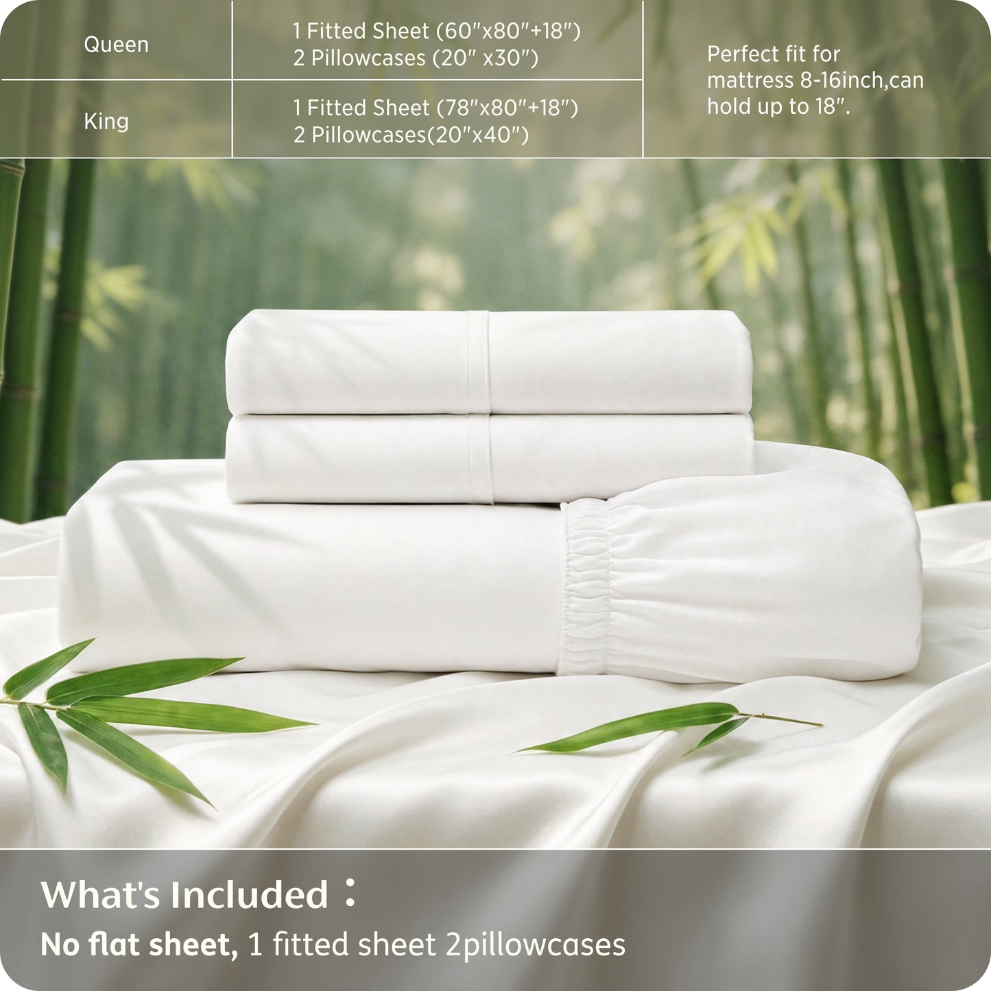 PureWoven™ Organically Grown Bamboo Viscose Fitted Sheet Set
