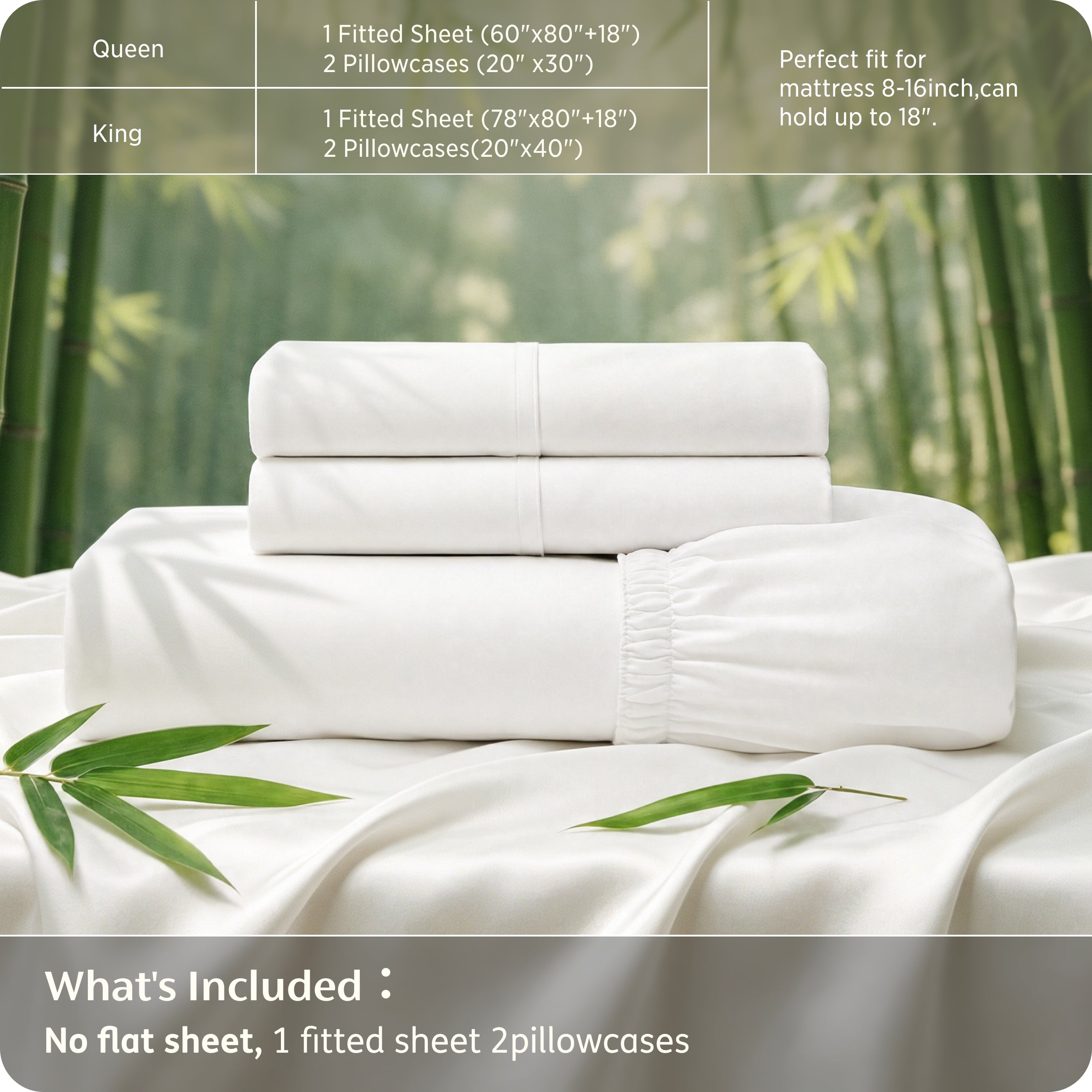 PureWoven™ Organically Grown Bamboo Viscose Fitted Sheet Set