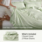 Ruffled Cotton-Like Gingham Duvet Cover Set