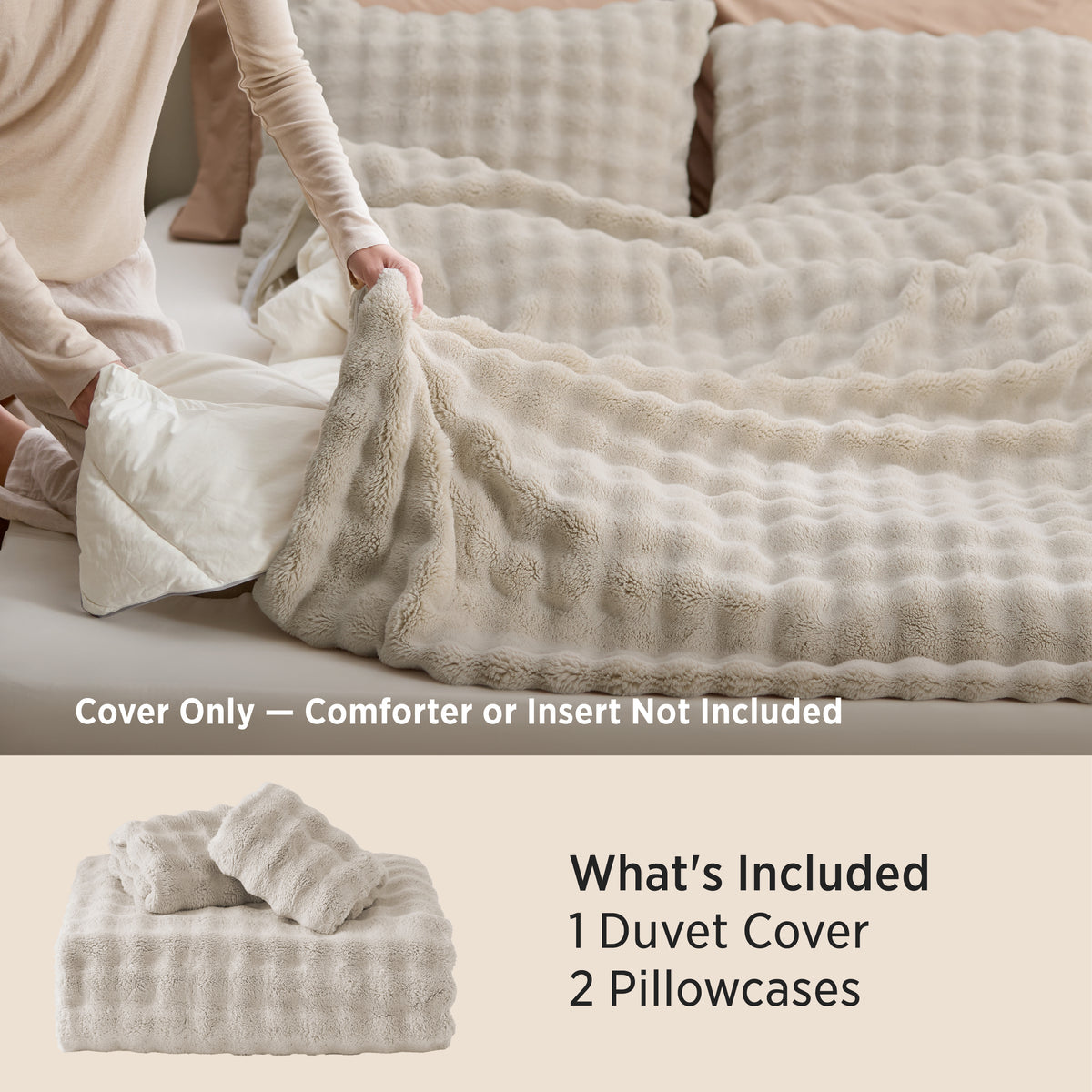 3D Cloud Bubble Flannel Duvet Cover