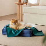 Reversible Sherpa and Microfiber Fleece Dog Blanket