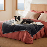 Reversible Sherpa and Microfiber Fleece Dog Blanket