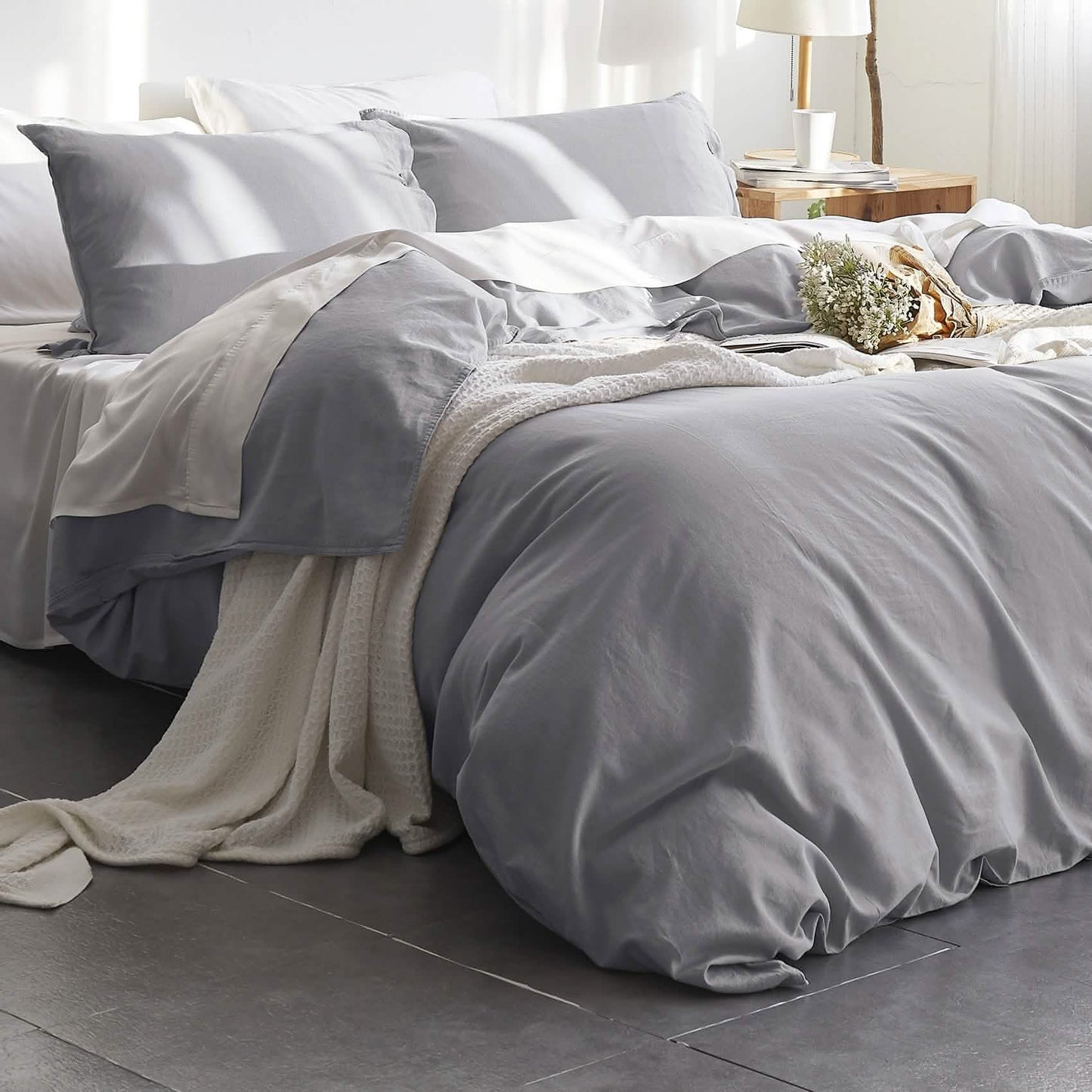Cotton Linen Hybrid Duvet Cover Set