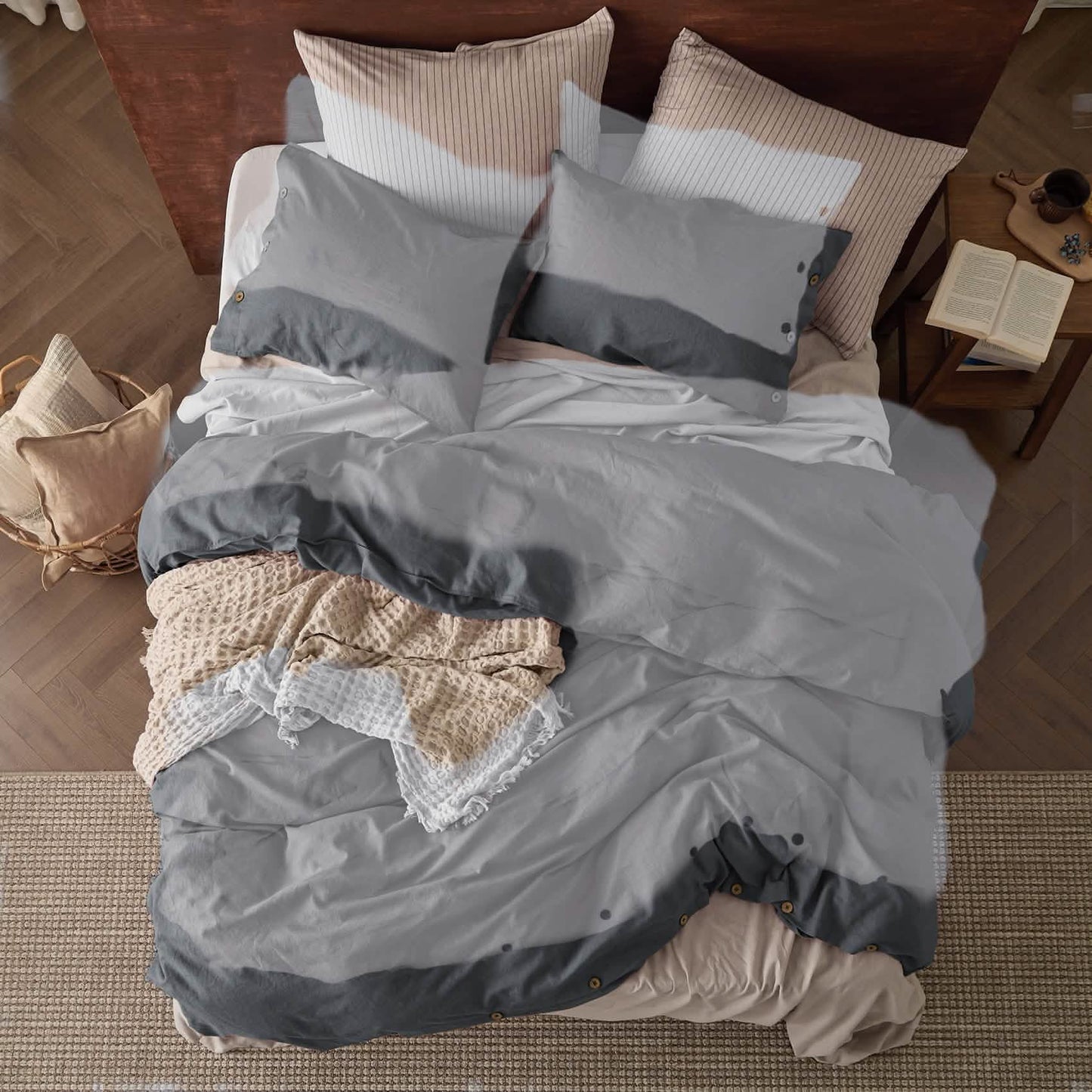 Cotton Linen Hybrid Duvet Cover Set