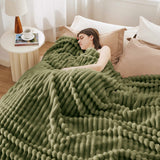 Striped Flannel Fleece Blanket