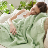 Air Yarn Knit Throw Blanket