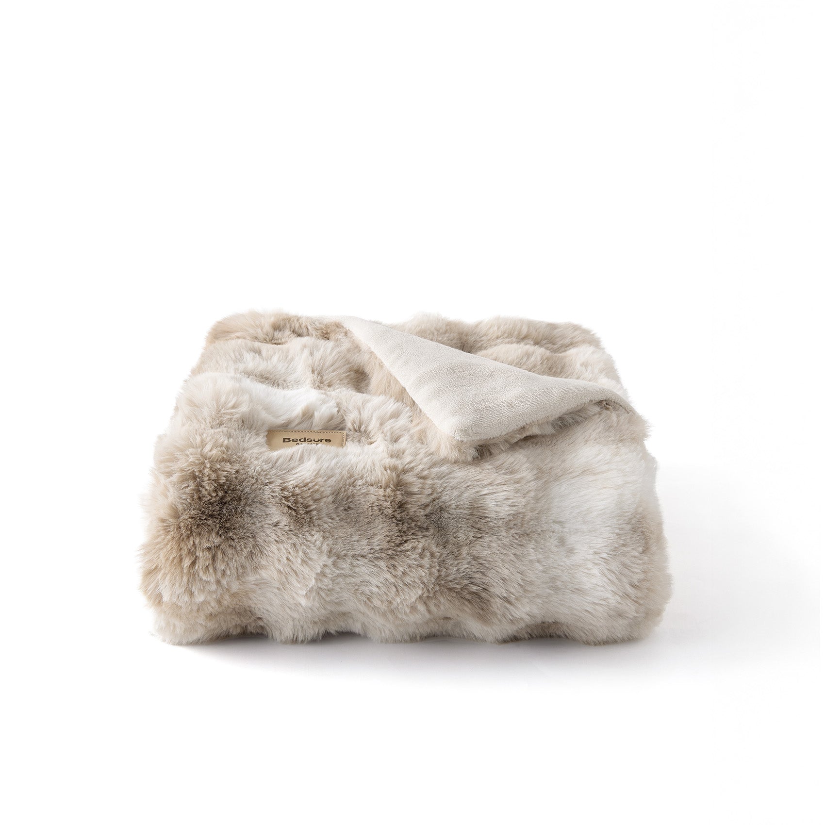 GentleSoft™ Bubble Faux Fur Blanket ( Oat Milk )
