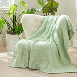 Air Yarn Knit Throw Blanket