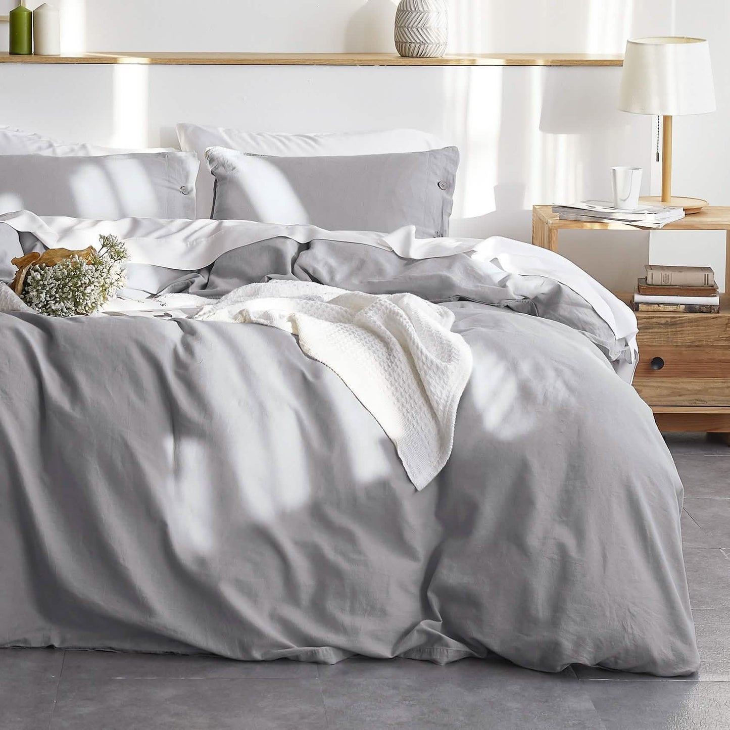 Cotton Linen Hybrid Duvet Cover Set