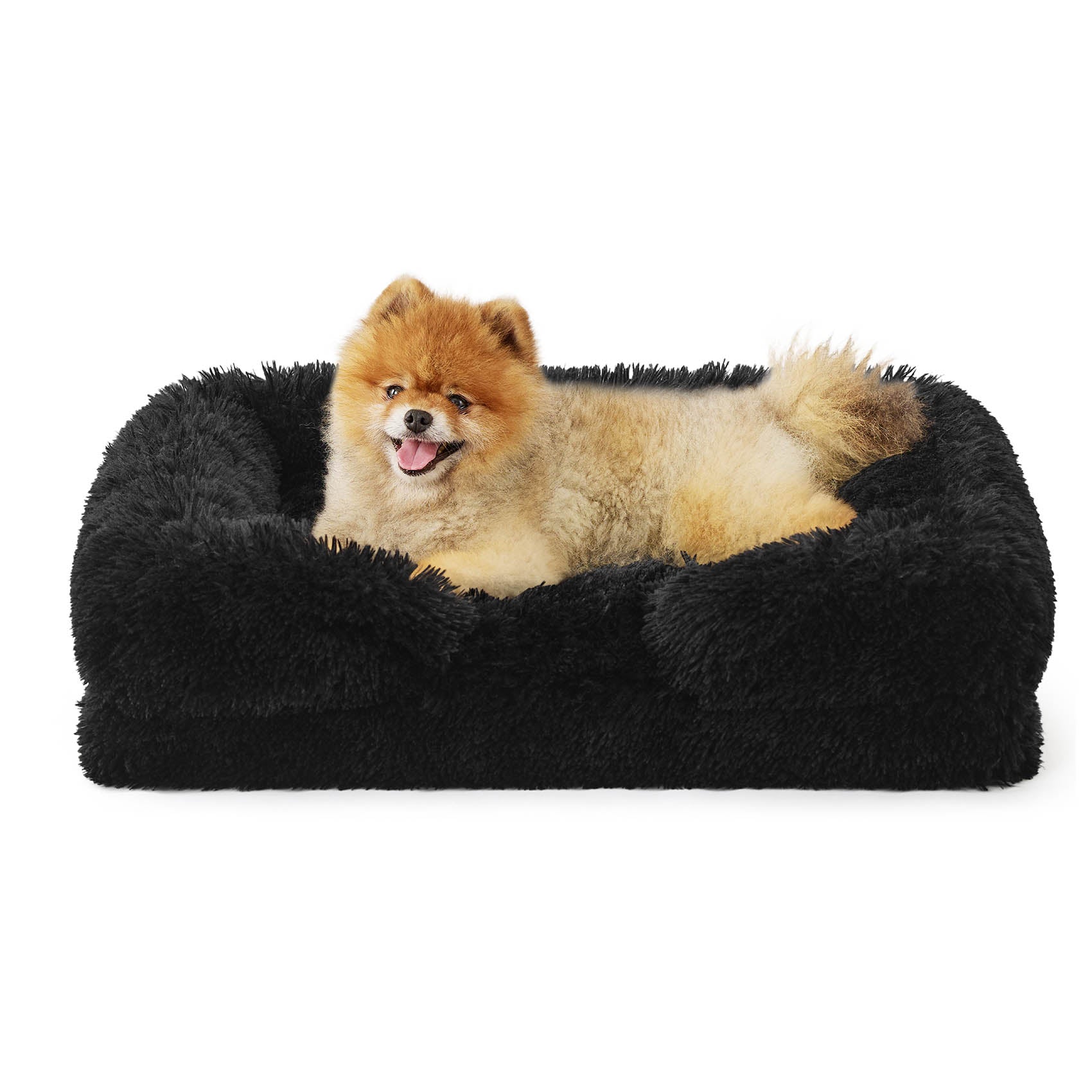 Orthopedic Long Faux Fur Flannel Dog Sofa