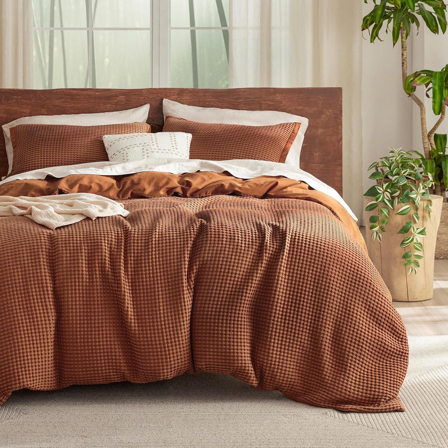 Cooling Waffle Duvet Cover Set