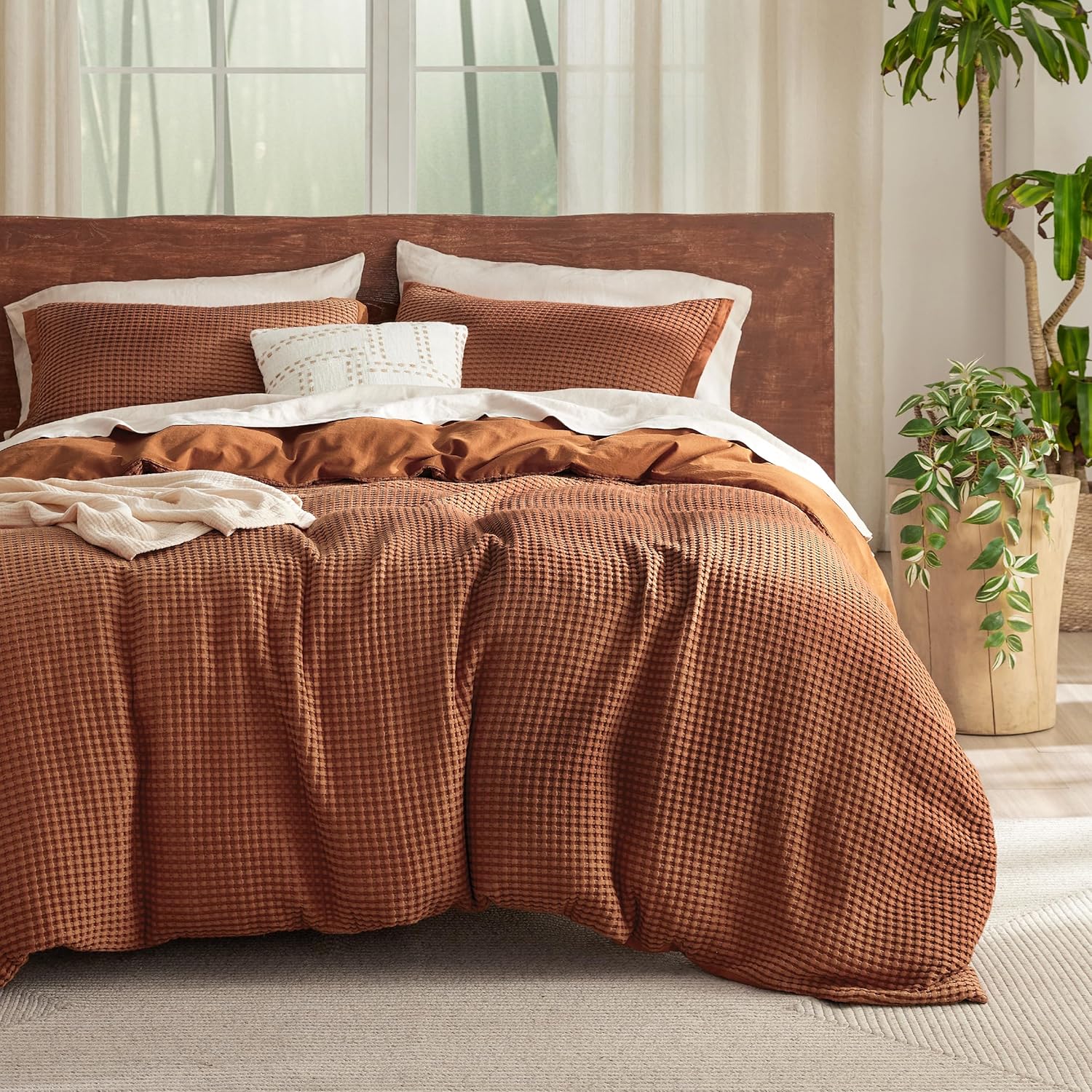 Cooling Waffle Duvet Cover Set
