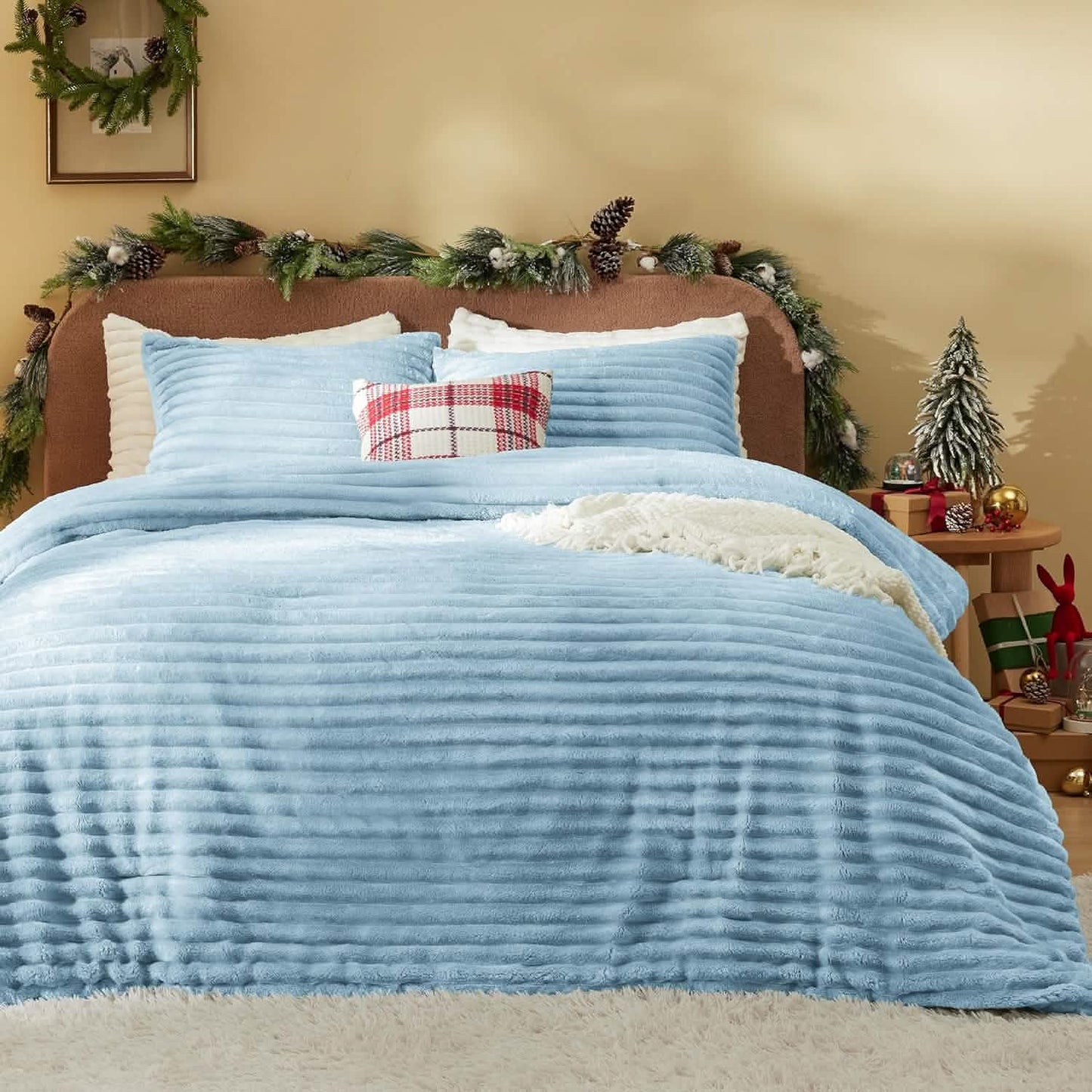 Striped Flannel Comforter Set