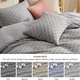 Bedsure 100% Cotton Fluffy Triangle Jacquard Duvet Cover Set