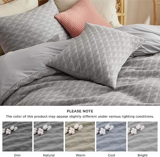 GentleSoft™ 100% Cotton Fluffy Triangle Jacquard Duvet Cover Set