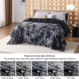 Faux Fur and Sherpa Tie-dye Reversible Blanket