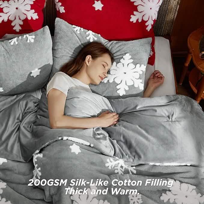 Snowflake Comforter Set Grey