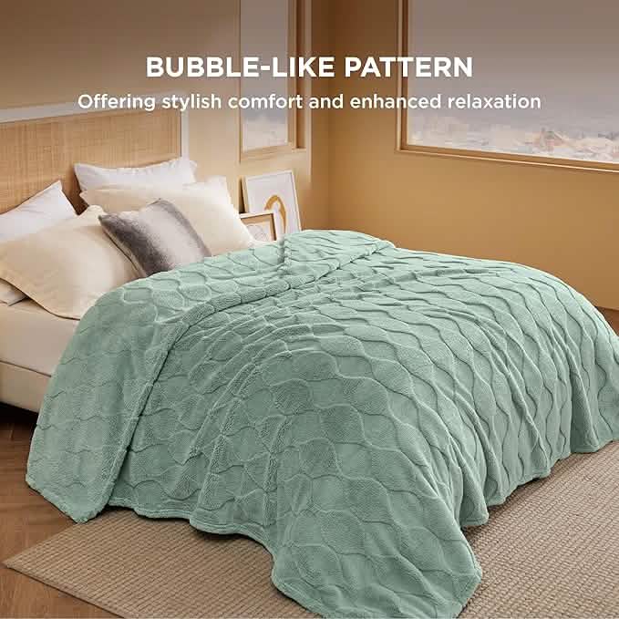 Acquard Decorative Shaggy Fleece Blanket