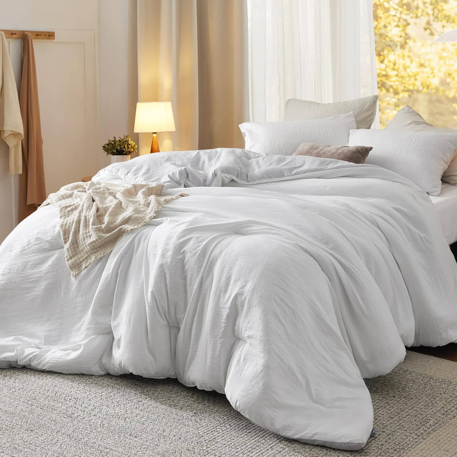 Prewashed Plain Comforter Set