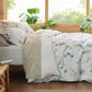 Cotton Waffle Weave Botanical Print Duvet Cover Set