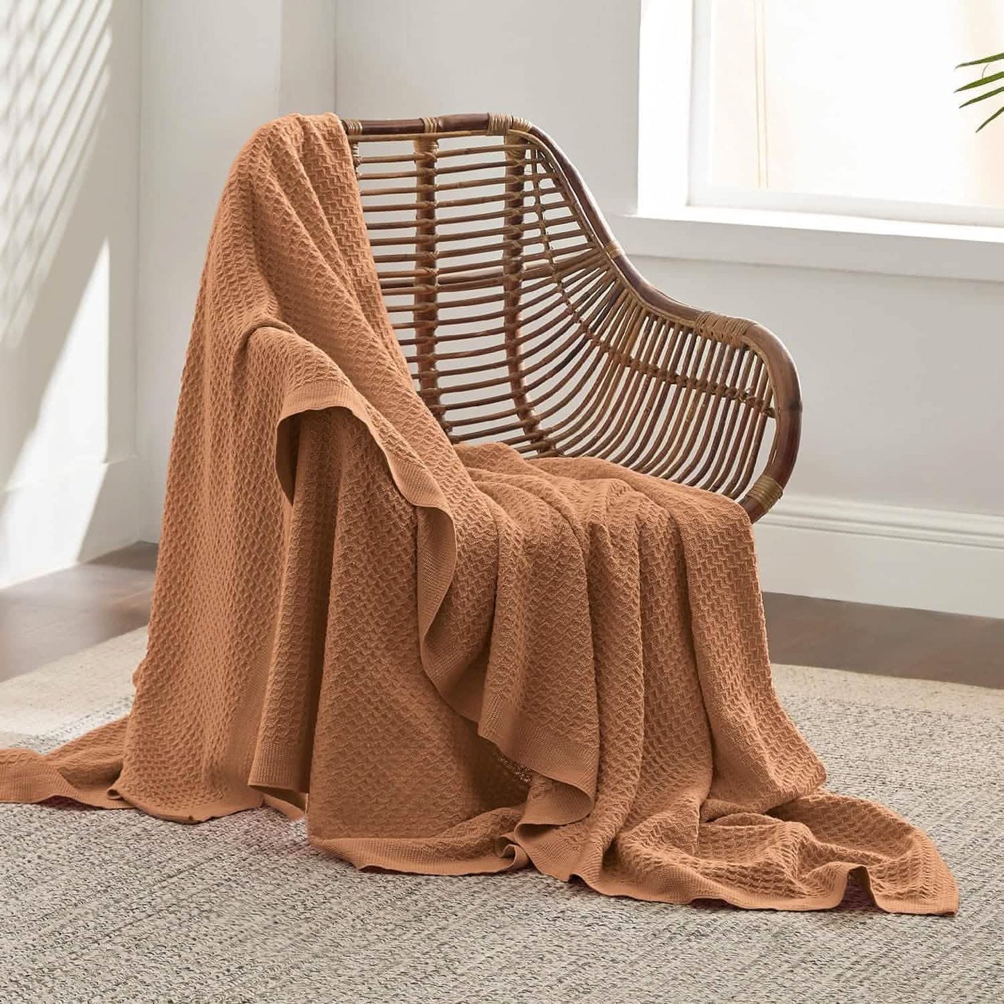 Cotton Waffle Weave Blanket