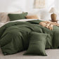 Polyester Microfiber Waffle Duvet Weave Duvet Cover Set