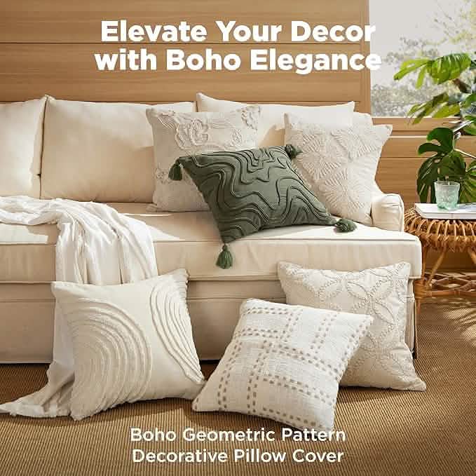 GentleSoft™ Circle Tufted Boho Pillow Cover Coins