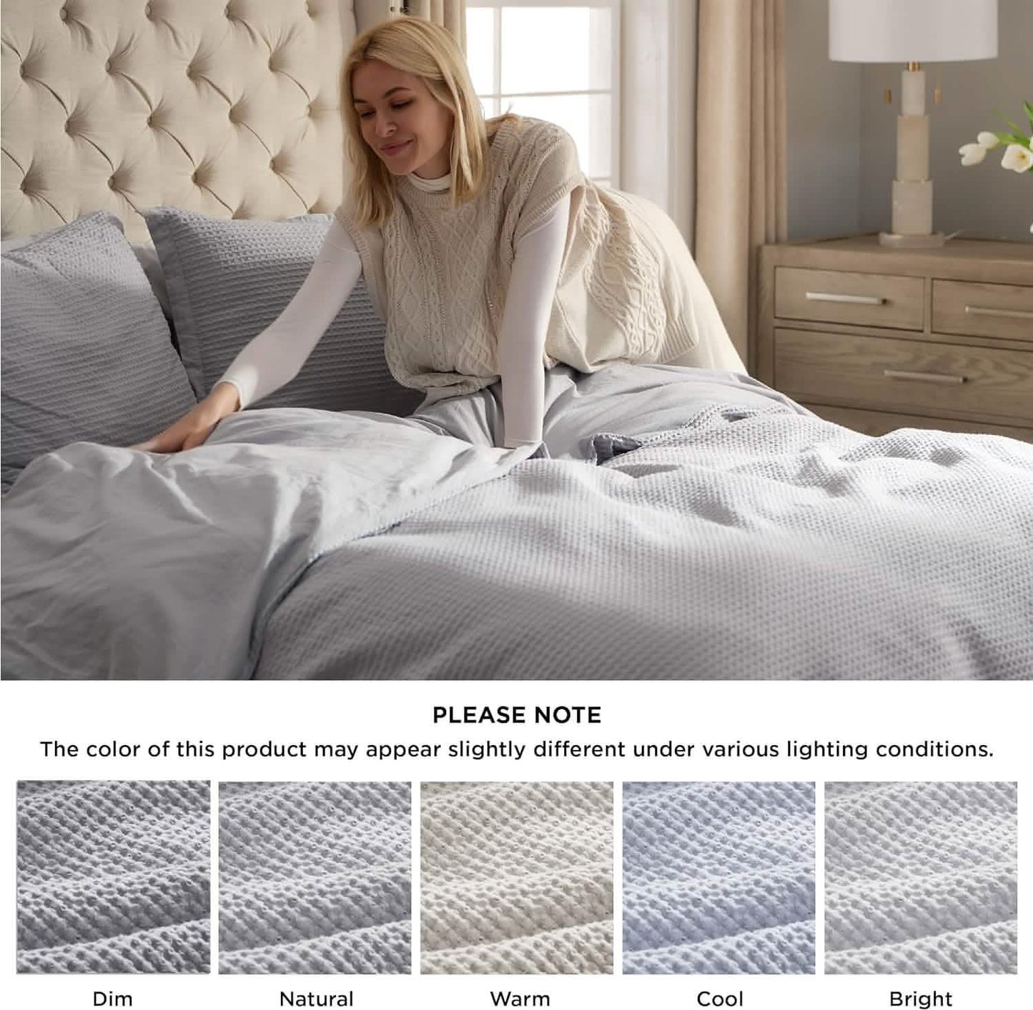GentleSoft™ Cotton Waffle Weave Duvet Cover Set